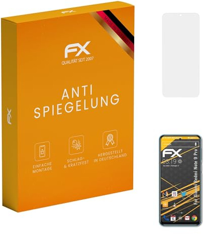 atFoliX Película Protectora compatible con Xiaomi Redmi Note 9 Pro Lámina Protectora de Pantalla, antirreflejos y amortiguadores FX Protector Película (3X)