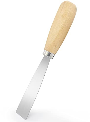 Putty Knife, 1 Inch Metal Scraper, wooden Handle Spackle Knives for Drywall, Decals, Wall paper, Patching, Painting, Taping, Scraping Coating