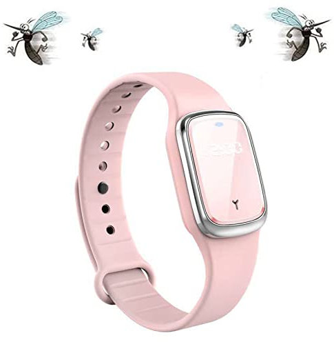 Mosquito Pro,Anti Moustique,Bracelet Anti Moustique,Bracelet Répulsif Anti-moustiques Ultrasonique,Montre Bracelet Electronique Anti Moustique,Pour Intérieur Et Extérieur,Rose