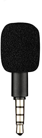 Mini microphone portable 3,5 mm Aux 4 pôles/3 pôles pour enregistreur, téléphone portable, smartphone, ordinateur, ordinateur portable (noir)