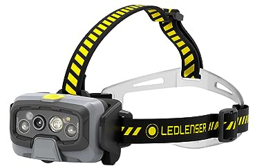 Ledlenser HF8R Work Akku-LED-Stirnlampe, 1600lm, inkl. Helmbefestigung,IP68 | 198g, bis zu 90h Leuchtdauer, 210m Leuchtweite, USB-C, Rotlichtmodus, robust, ideal für Ingenieure, wasserdicht | 2023