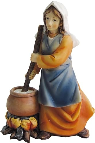 FADEDA donna al fuoco/altezza: 8 cm/figure del presepe dipinte a mano/dettagliate decorazione della tavola di Natale accessori per presepe