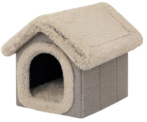 DOGGY Hundehütte Katzenhütte Hundehöhle Hundehaus Katzenhaus Hütte Höhle Hundekissen Katzenkissen Haustierhütte Indoor, Größe 5: 60x70x63 cm, Cappucino
