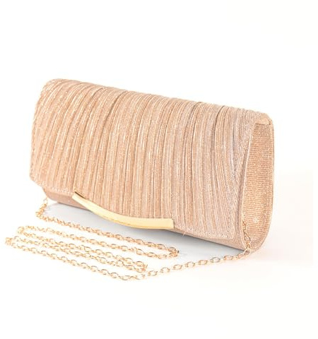 RPAEOY Clutch Damen Glitzer Pailletten Plissiert Abendtasche Abnehmbarer Kettentasche Hochzeit Freizeit Date Hochzeit Cocktail Party Tanz Party Geburtstagsfeier Geschenk