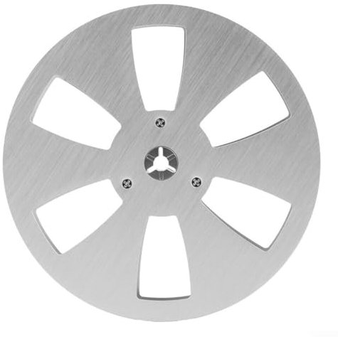 Bobina vuota a cassetta, 1 pezzo da 17,8 cm con 6 fori, bobina aperta, bobina per registratori video su disco rigido (argento)