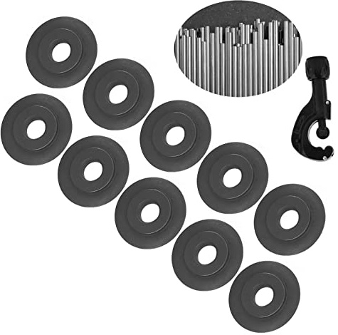 Pipe Cutter Blades 10 Pack, Manganese Steel Replacement Wheels for Copper, Brass, Aluminium & Plastic Pipes - Universal Fit for Rotary Tube Cutters, DIY Plumbing & Professional Installation