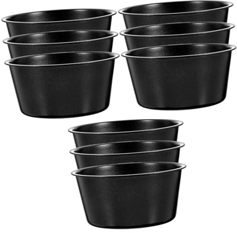 Ciieeo 3sets Metal Cake Pans Round Molds Madeleine Pan Pudding Cups Cheesecake Baking 3pcs*3