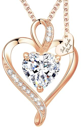 Limana Herzkette Silber 925 vergoldet Halskette Gold Goldkette Damen Weihnachtsgeschenkidee Kette mit Anhänger Herzanhänger Herz Schmuck Geschenke Frauen Freundin Mutter Geburstag Liebesgeschenk