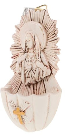 GRIRIW Holy Water Font Wall Decor Catholic Home Resin Holy Water Basin Elegant Wall Art