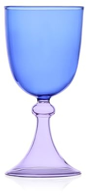 Ichendorf Milano Calice Azzurro et Lilas, Collection Tamise, 30 cl, verre borosilicate, fait à la main