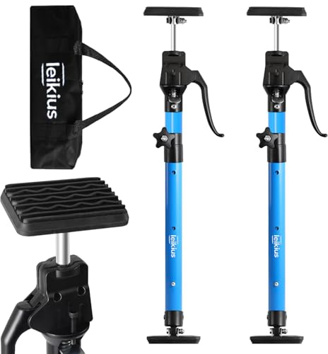 Leikius Aluminum Cabinet Jack Support Pole 2PC, 60-115CM Steel Telescopic Quick Rod Adjustable 3rd Hand Support System 90KG Capacity for Installing Cabinets, Heavy Duty Cabinet Lift Jack