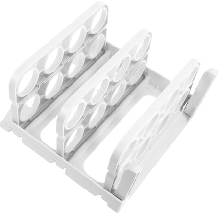 jojofuny Organizador de Huevos Diseño Plegable y Multicapa para Nevera Contenedor de Abs Resistente para Almacenamiento Seguro en Puerta Lateral del Refrigerador