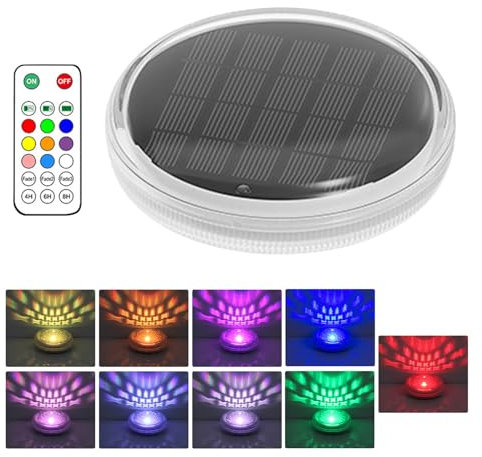 Dorugage Pond Lights | Floating Solar Pond Lights | Hot Tub Light Underwater | IP68 Waterproof Pool Light with Remote Control | LED Glow Ball Lamp for Pool Fountain Garden Ponds Decor