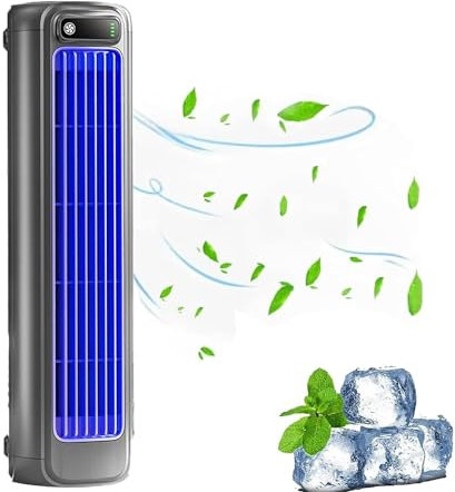 3 Speeds Small Portable Air Conditioner, USB Rechargeable Mini Air Conditioner, Wall Mounted Air Conditioners, No Drilling Wall Mounted Electric Fan, Air Cooling Fan for Desk Bedroom Office (grey)