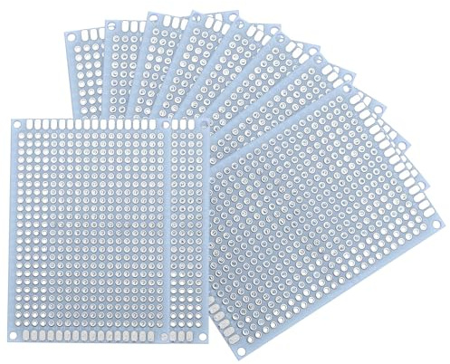 sourcing map 10Pcs Solderable Breadboard, 2.76x1.97 Double Sided Circuit Board White Tinned PCB Board Small Prototype Board for DIY Electronics Projects Apply to Soldering Projects