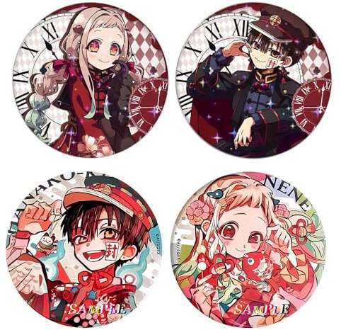 4 Toilet Bounds Hanako Kun Pins Badge 58MM Distintivo Anime Pins Carino Hanako＆Nene Cosplay Accessori Toys