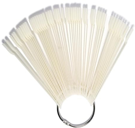 MUCKLILY Bâtonnets D'échantillons de Vernis à Ongles Résistants la Casse 50 en Plastique Blanc Faciles à Organiser pour Manucure pour Pratiquer le Nail Art