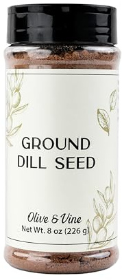 Olive & Vine Ground Dill Seed, Earthy Flavor, For Pickling & Dressings, Rich Tradition, Authentic Taste, For Global Recipes (8 Ounce)