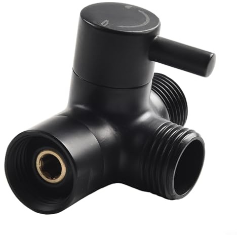 Sdoppiatore per acqua da bagno G1/2 soffione doccia in ottone valvola deviatore per doccia portatile e fissa (nero)