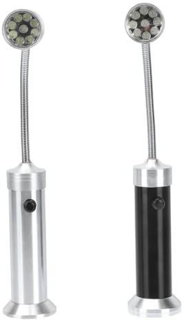 ELAYARD 2 piezas Luz Barbacoa LED Flexible LED con Imán Linterna Multifunción para Camping y Reparaciones Negro y Plateado