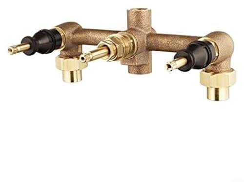 Fauhapyway Metal Multi-Handle Tub And Shower Valve 3Hole InstallationUnion Inlets Outlets Includes Union Nuts Diverter Replacement