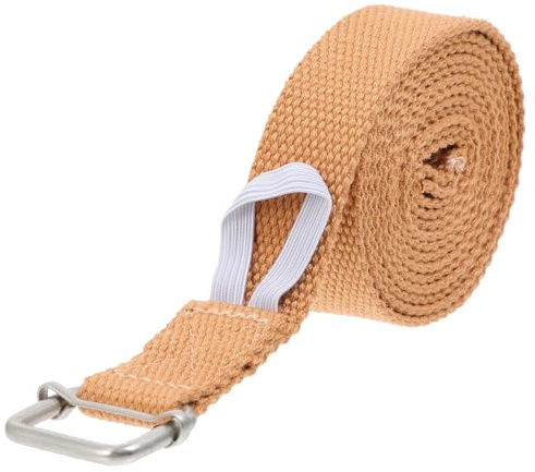 DIYEAH Bande de Résistance Yoga Ceinture Élastique Marron en Tissu Coton 1,83 M pour Entraînement et Étirements Musculaires