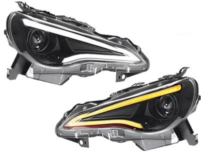 OIJJSNX Conjunto Faros Aelanteros Para Toyota GT86 BRZ 2012-2020 Faros Delanteros Coche Proyector LED Lámpara Cabeza Luz Circulación Diurna Automotriz Faros Delanteros