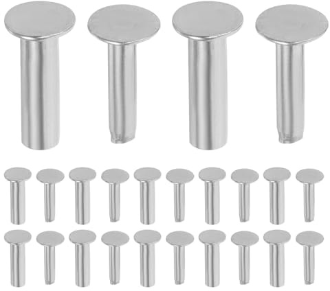 Angoily 14 Pares Remaches para Cuchillos de Chef de Acero Inoxidable, Tornillos de Agarre para Mango, Accesorios Resistentes para Reparación y Fijación en Utensilios de Cocina DIY