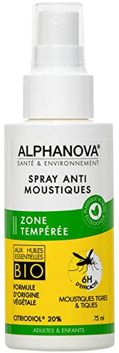 ALPHANOVA Spray Anti Moustiques Naturel - Très efficace - Zones temperées - Europe - A l'ecalyptus - formule naturelle -75ml