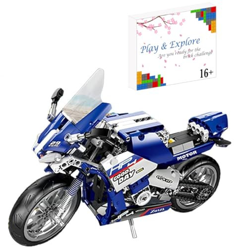 JOMIOD Technik Motorrad für Harley Supermotorrad, 446 Klemmbausteine Technik Geländemotorrad Bausteine, MOC Motorbike Modell Kompatibel mit Lgo