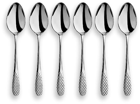 WILMAX - Cucchiai da tavola 21 cm, set da 6 - Set di posate - Cena - Lavabili in lavastoviglie - Set di stoviglie - Cucina - Posate in argento - In confezione regalo