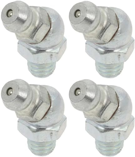 cyclingcolors 4x schmiernippel stahl kegelschmiernippel Fettpresse Nippel traktor rasenmäher auto motorrad roller, M6 X 1 45°