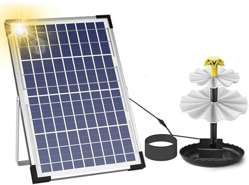 Ailgely 10W Solar Springbrunnen, Solar Gartenbrunnen, Solar Brunnenpumpe für Vogelbad mit 9 Düsen, Springbrunnenpumpe Solar Springbrunnenpumpe für Gartenteich, Aquarium, Aquarium und Outdoor