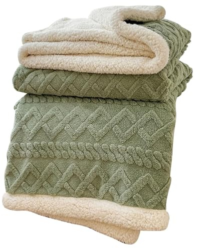 Calde coperte – Coperta in finto cashmere, morbida e calda, decorativa, spessa, per campeggio, viaggi, letto e divano