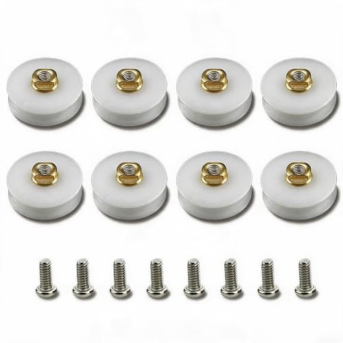 4/8 pièces de roulettes pour porte de douche, portes coulissantes, roulettes de rechange pour cabine de douche, salle de douche, paroi de douche, parties supérieures et inférieures, fixation, 22 mm (8