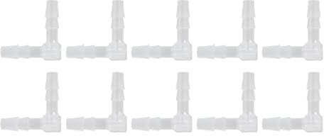 Yosoo Health Gear Plastic Hose Barb, 4Mm Od Barb Se Barb Connectors 90 Degree Elbow Fitting, Pe Material, 10Pcs L Shaped Joint, Tuyau Air Aquarium 4Mm for Pump Hose, Silicone Tubing, Suitable