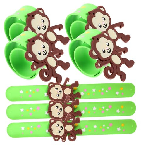 HONMEET 7stücke Teiliges Silikon Monkey Slap Armband Elastische Und Farbenfrohe Tierarmbänder Für Partys Und Festivals Bequemes Tragen Und Flexibles Design