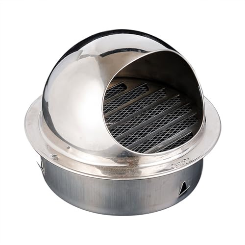 YFAURNDE Cappa in Acciaio Inox 304 Addensato Comignolo Tondo in Acciaio Inox Griglia di Ventilazione Emisferica Comignolo Superiore A Cono Copertura del Camino Tetto Esterno Argento(125mm)
