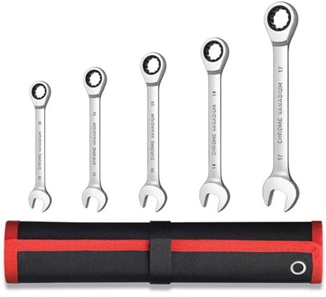 Set di Chiavi Inglesi, Set di Chiavi Inglesi a cricchetto, Set di Chiavi combinate a 12 Punte, Set di Chiavi a forchetta e a Scatola, Adatto per Garage, casa, Riparazione Fai da Te, manutenz