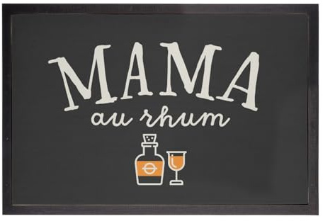 Fabulous Paillasson Noir - Mama au Rhum - Dimensions: 75x50cm