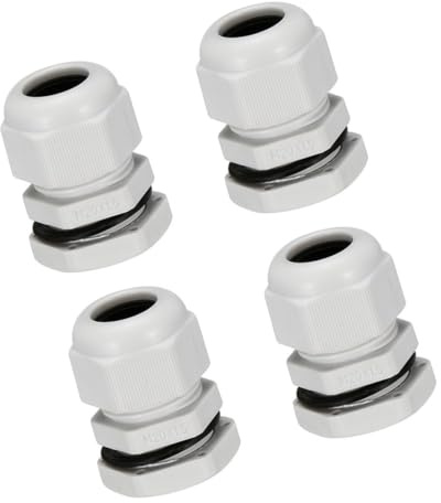 Unifizz M20-Kabelverschraubung, langlebiger Gewindeverbinder mit Kontermutter für Kabeldraht mit 6–12 mm Durchmesser, Weiß, 10 Stück