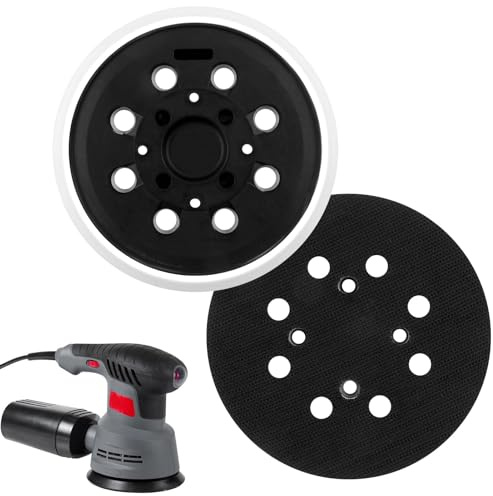 Plateau de Ponçage 125 mm 8 Trous pour Bosch PEX 300 AE PEX 400 AE AdvancedOrbit 18, 125 mm Hook et Loop Plateau Ponceuse Professionnel pour Excentrique Blanc
