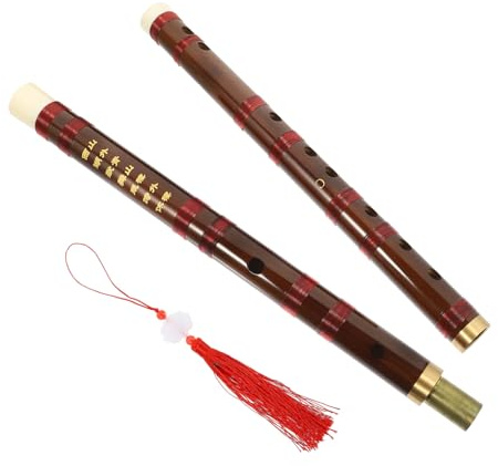 TOYANDONA Flauta de Bambú para Principiantes y Niños Ligera Nudo Chino y Diafragmas de Flauta, Instrumento Tradicional C Tono para Estudiantes
