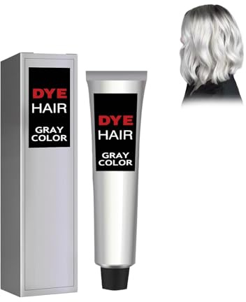 Mikabila Crema colorante para cabello gris plata,Tinte Para El Cabello Plateado Unisex,Crema De Tinte De Cabello Gris Plateado De Moda,tono elegante adecuado para todo tipo de cabello,100g