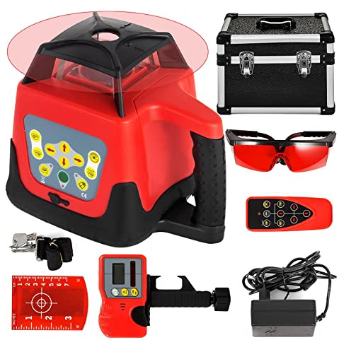 Rotating Laser Level Kit, 500m Range, Self-Levelling, Waterproof Design High-Precision Laser Instrument (Tripod not Included)