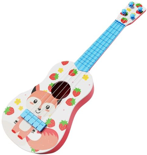 Joygoodta Ukulele für Kinder, Tier-Cartoon-Stil, 4-saitige Kleinkind-Ukelele für Anfänger mit Anleitung und Plektren, stimmbare, ergonomische, frühpädagogische Kindergitarre, Geschenke für, Stil 2