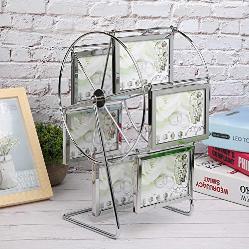 RASTKY Cornice per Foto con Ruota Girevole in Metallo, Decorazioni per la Casa per Studio Fotografico di Matrimonio da 5x3,5 Pollici