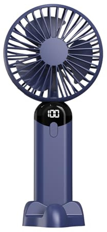 Tomedeks 1 unidad Azul oscuro Ventilador-Portatil-Mano-USB-Pequeño-Mini-Recargable-Silencioso-Portable-Fan-Portátil-Ventoinha Bateria de Mesa Escritorio Personal Viaje Secretaria,Sirve como soporte