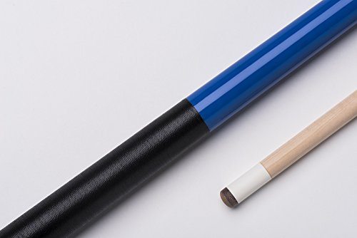 CUEL Code Blue Billard-Queue blau für Poolbillard, 2-teilig, mit Vollholz-Oberteil, Leinen-Griffband und 3/8x10-Gewinde inkl. Gewindeschoner