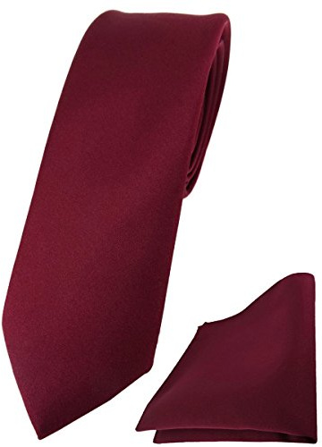 TigerTie Herren Krawatte – schmale 5,5 cm Krawatte Designer Einstecktuch im einfarbigem Design, ideal für Geschäftstermine, festliche Anlässe und die Freizeit